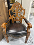 Ornate Armchair With Brown Seat Chair