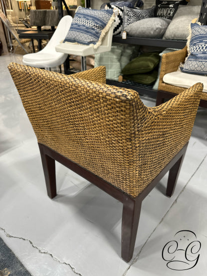 Padma’s Plantation Light Rattan Arm Chair With Cushion