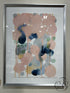 Pink Blue Abstract Picture In Silver Frame