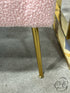 Pink Faux Shearling Barrel Chair W/Gold Finish Metal Legs Accent