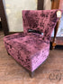 Purple Crush Velvet Slipper Chair 31x30x32’’ Chair