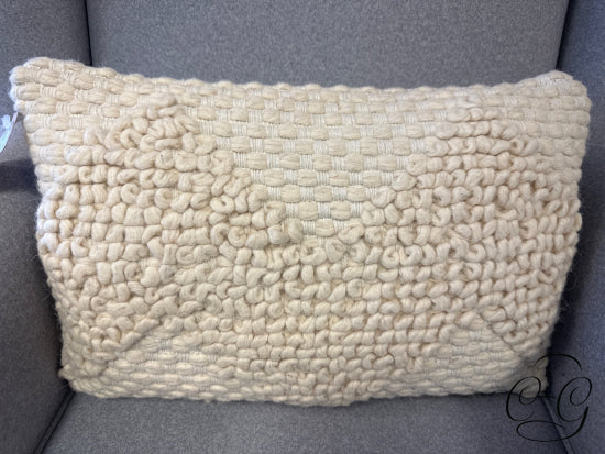 Rectangular Toss Pillow With Wool Loops