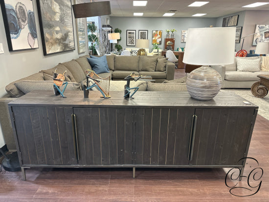 Recycled Rustic Wood Sideboard W/4 Doors Adj. Shelving