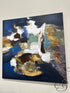 Renwil Square Abstract Picture Cobalt Blue Gold White Brown Artwork