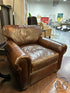 Restoration Hardware Weathered Brown Leather Club Chair Armchair