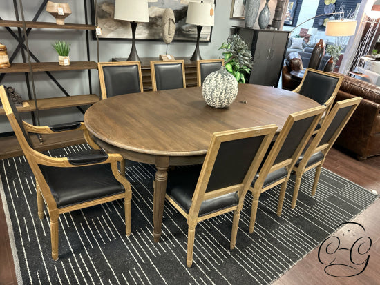 Restoration Hardware Oval Vintage French Dining Table And 8 Chairs 1-20’’ Leaf