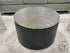 Round Brown Oak Coffee Table W/Starburst Texture Brass Trim