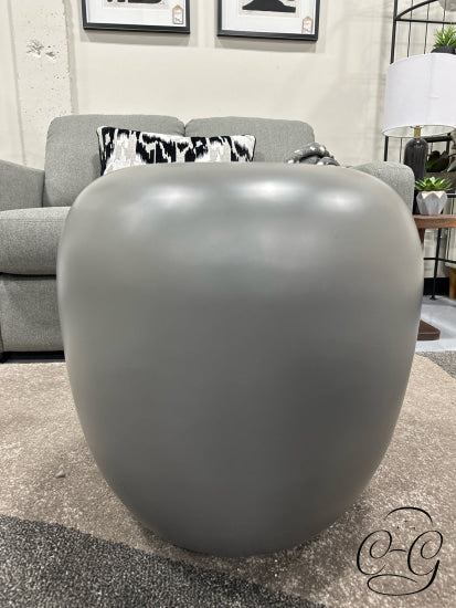 Round Grey Solid Concrete End Table