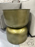 Round Light Green Toned Metal Accent Table Stacked Design