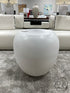 Round White Solid Concrete End Table