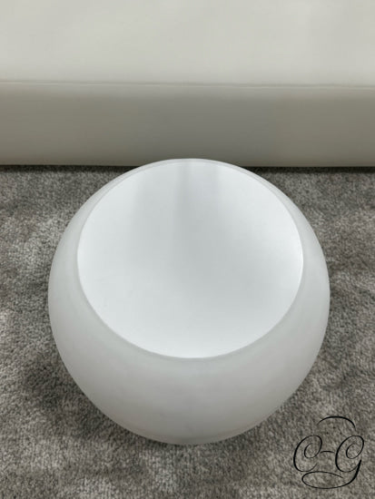 Round White Solid Concrete End Table