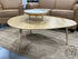 Rounded Triangle Shaped Solid Oak Coffee Table With 3 Legs (Large)