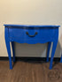 Royal Blue Accent Table W/Drawer Dark Metal Hardware 30x12x30’’ Accent Table