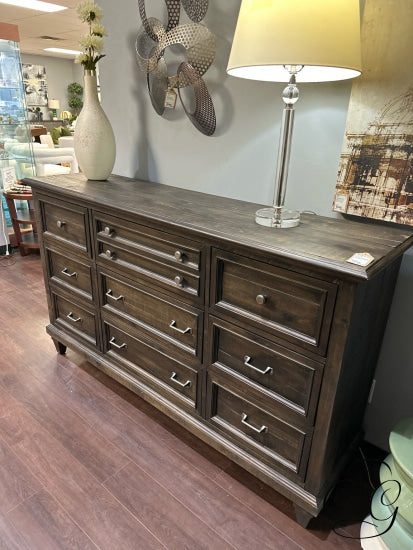 Rustic 9 Drawer Dresser With Metal Hardware Only