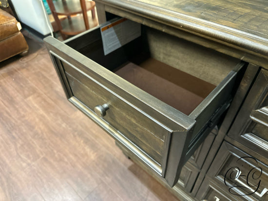 Rustic 9 Drawer Dresser With Metal Hardware Only