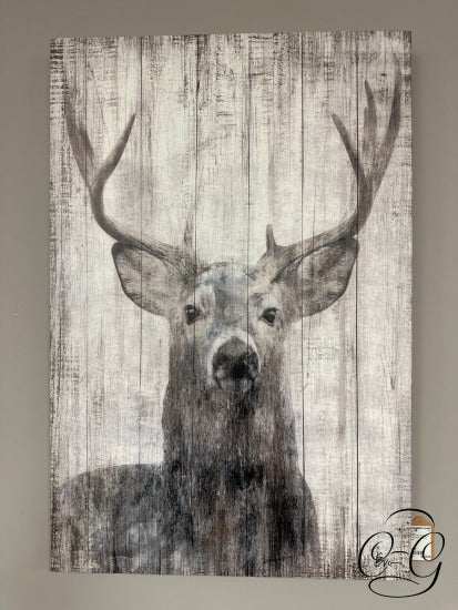 Rustic Deer Picture On Board Artist: Edward View