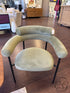 Sage Green Microfibre Curved Back Chair W/Blk Metal Legs