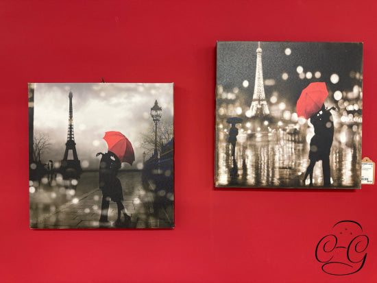 Set Of 2 Paris Scenery Canvas Pictures Picture