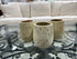 Set Of 3 Cream Mango Wood Planters With Line Design Exterior 4x5’’ Home Decor