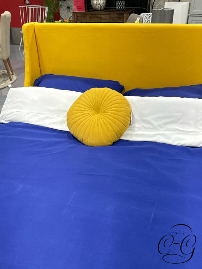 Simons Round Yellow Toss Pillow