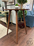 Solid & Laminated Round Rubberwood Walnut Stained Bar Table Table