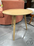 Solid Light Oak Round Top 3 Leg Side Table End