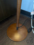 Solid Rubberwood Walnut Stained Floor Lamp W/Cream Pleated Linen Shade