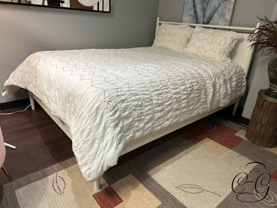 Solid & Veneered White Panel Bed Queen