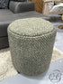 Speckled Green Hand Woven Wool Blend Pouf Ottoman