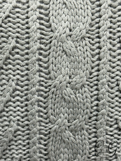 Square Grey Knitted Toss Pillow