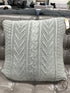 Square Grey Knitted Toss Pillow