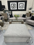 Square Light Grey Ottoman With Full Feather Cushion Top 44x44’’ Ottoman