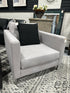 Stylus Light Grey Fabric Arm Chair With Steel Legs