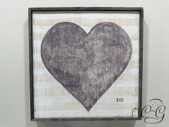 Sugarboo & Co. Square Wood Board With Heart ’You’ Picture