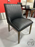 Sunpan Black Dining Chair W/Vertical Stitching Brushed Gold Legs