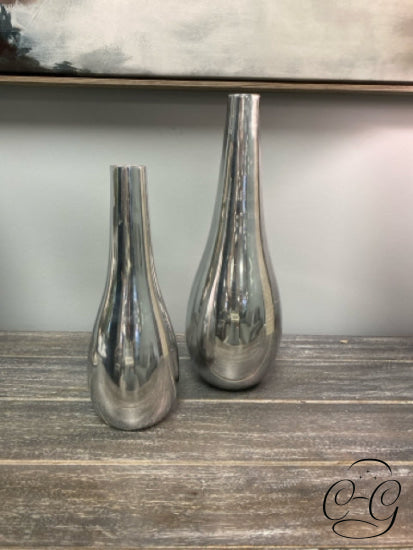 Torre And Tagus Set Of 2 Silver Vases Vase