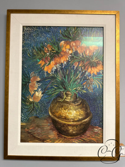 Van Gogh ’Sunflowers’ Print In Gold Frame Picture