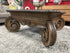 Weathered Dk Finish Ornate Square Coffee Table With Large Scrolled Legs