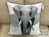 White Toss Pillow With Elephant Picture Front 16x16’’ Pillow