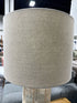 Wicker Top & Blue Base Table Lamp With Beige Shade