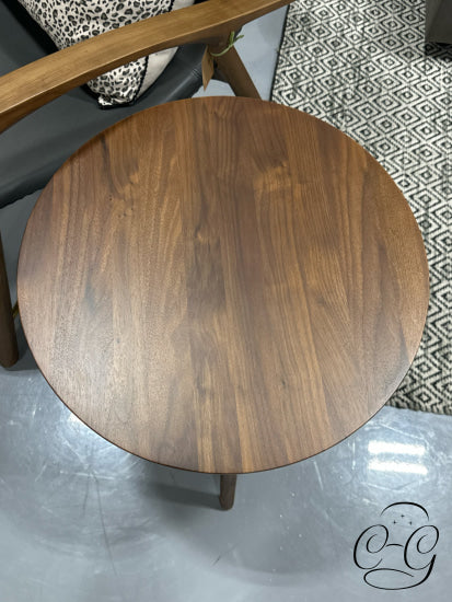 Wild Solid Walnut Round Top 3 Leg Side Table End