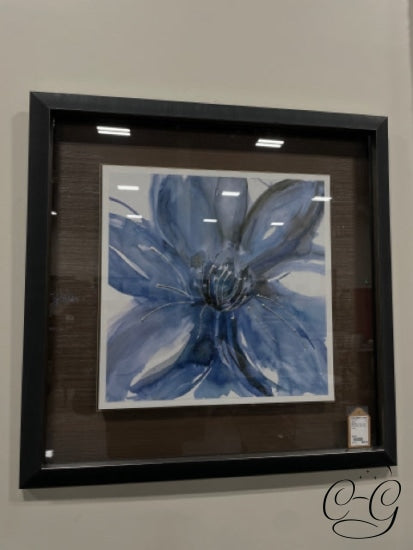 Blue Flower With Silver Adornments, Dark Grey Frame